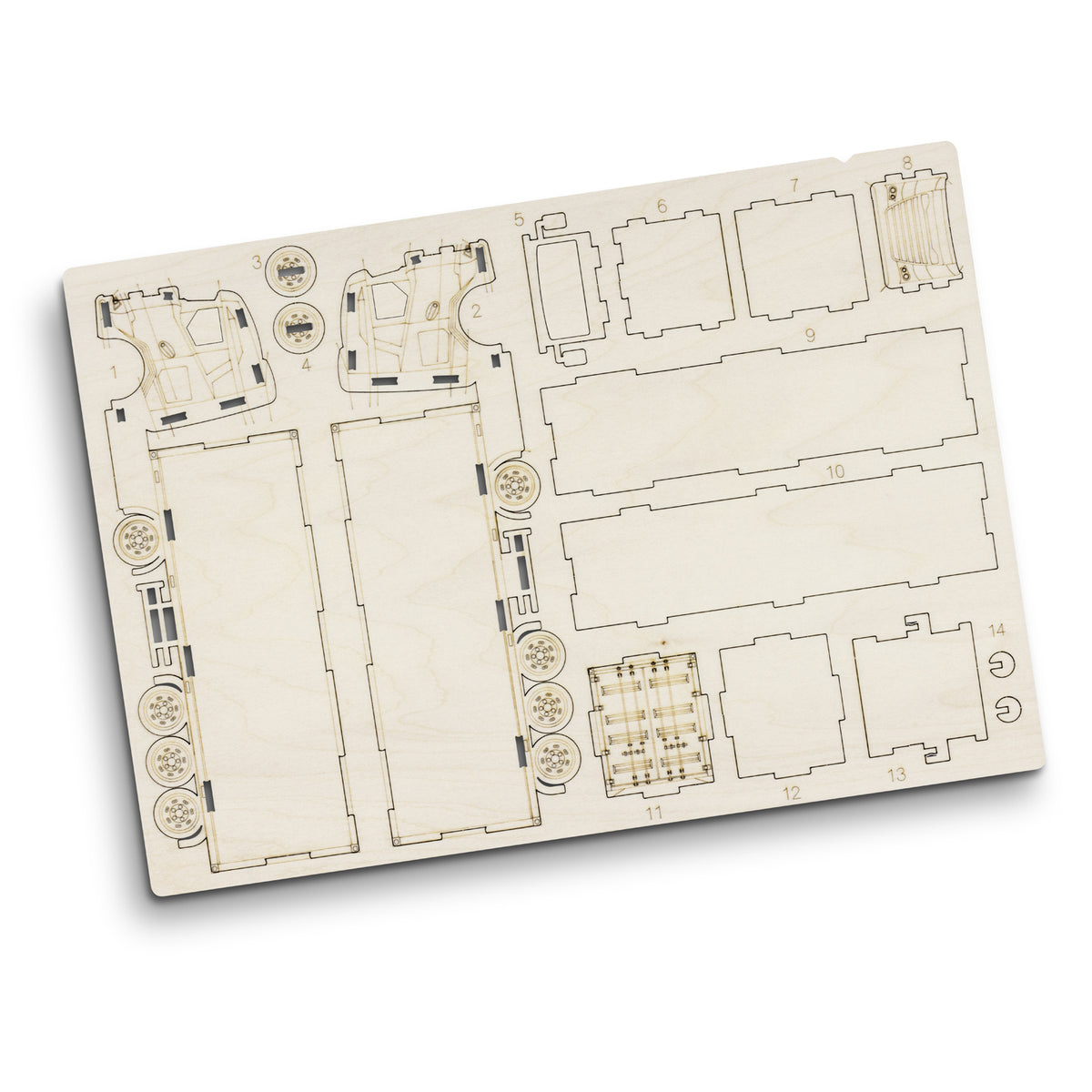 BRANDCRAFT Large Truck Wooden Model - Flat Sheet