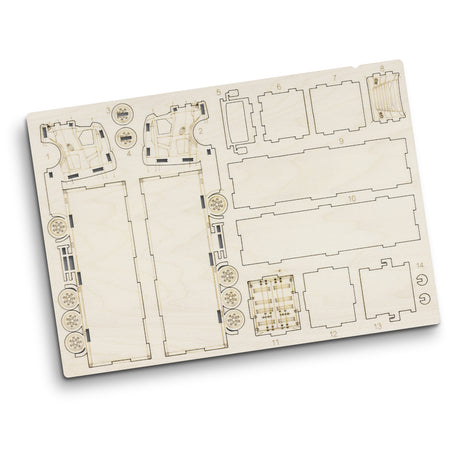 BRANDCRAFT Large Truck Wooden Model - Flat Sheet