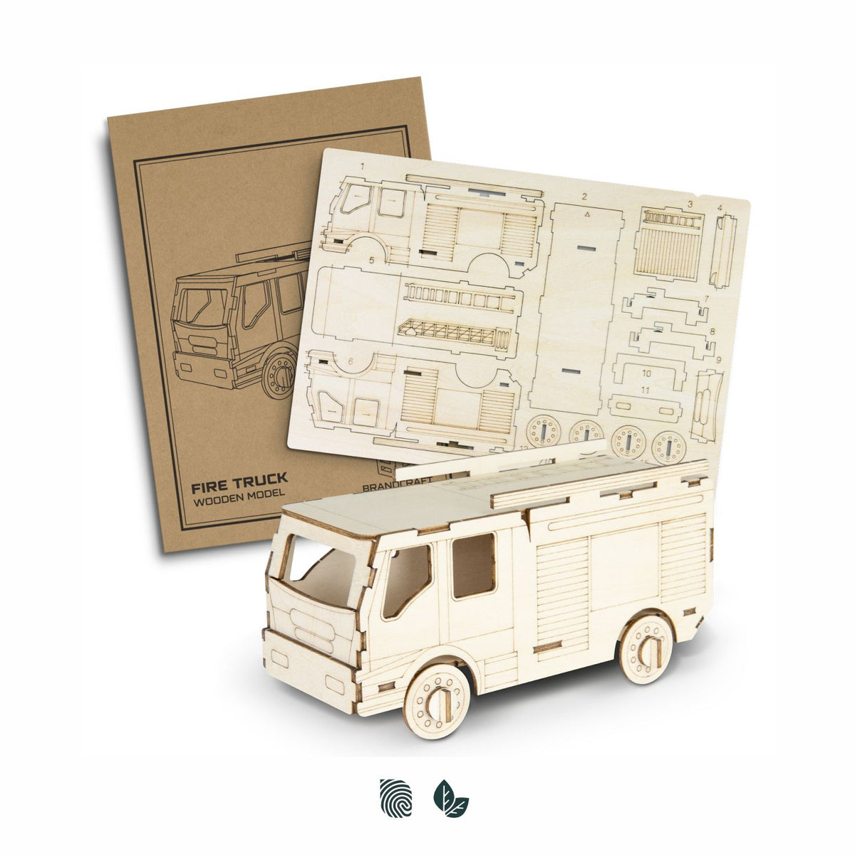 BRANDCRAFT Fire Truck Wooden Model - Impact Aware