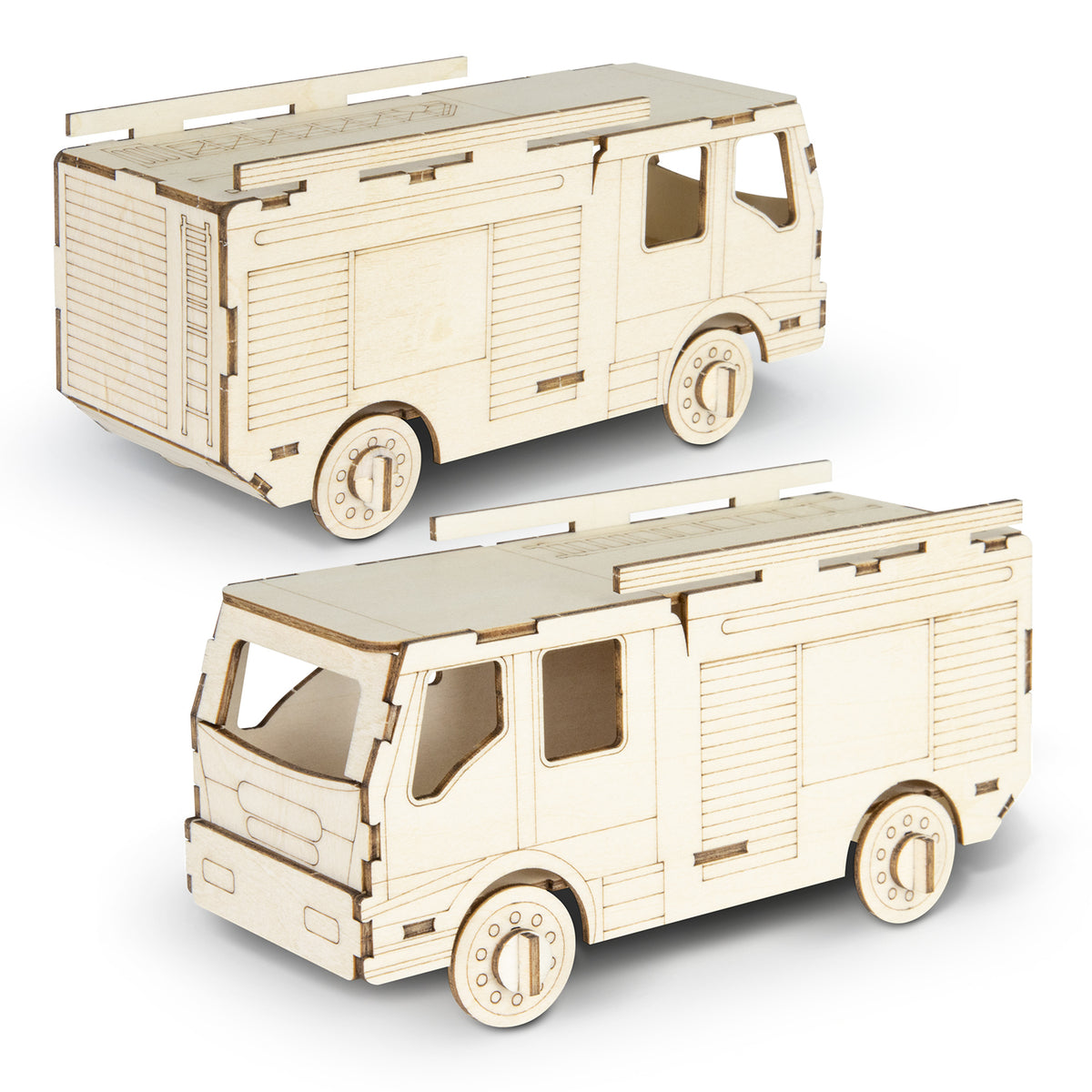 BRANDCRAFT Fire Truck Wooden Model - Assembled