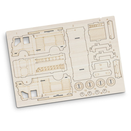 BRANDCRAFT Fire Truck Wooden Model - Flat Sheet