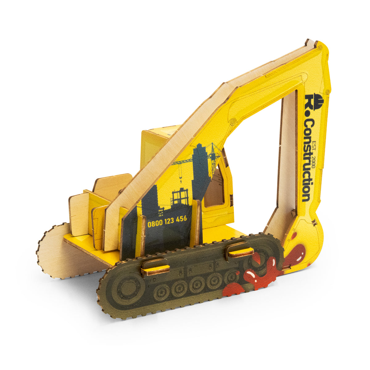 BRANDCRAFT Excavator Wooden Model - Right Side