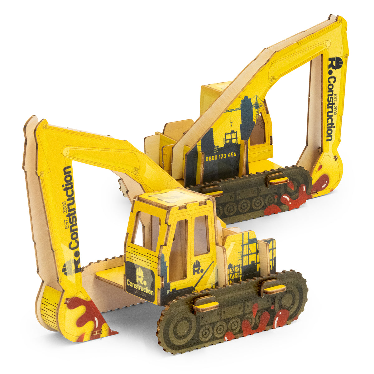 BRANDCRAFT Excavator Wooden Model - Assembled