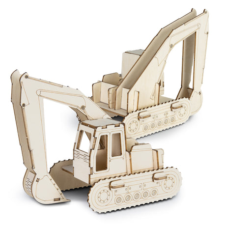 BRANDCRAFT Excavator Wooden Model - Assembled Unbranded