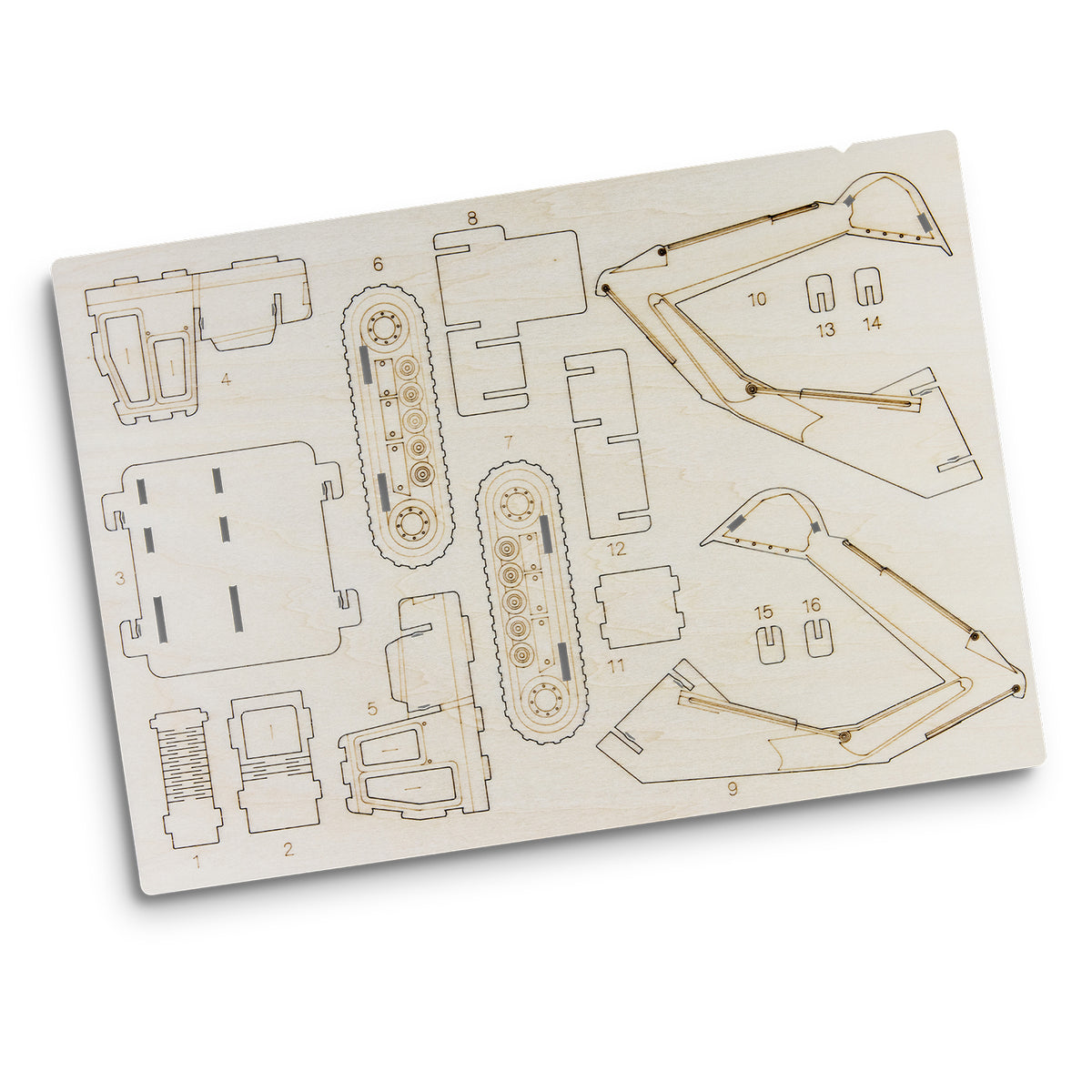 BRANDCRAFT Excavator Wooden Model - Flat Sheet