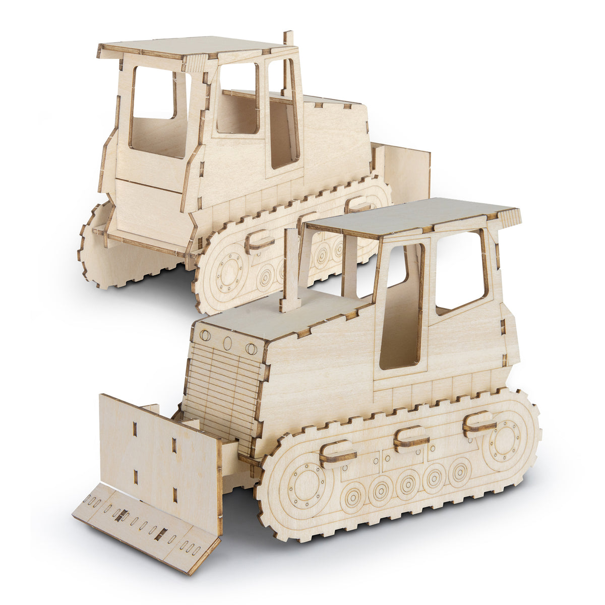 BRANDCRAFT Bulldozer Wooden Model - Assembled Unbranded