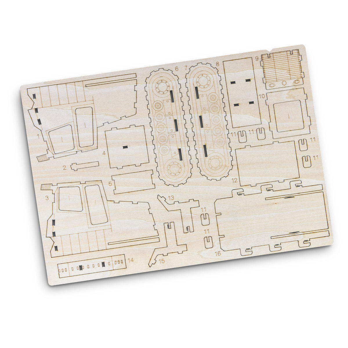 BRANDCRAFT Bulldozer Wooden Model - Flat Sheet