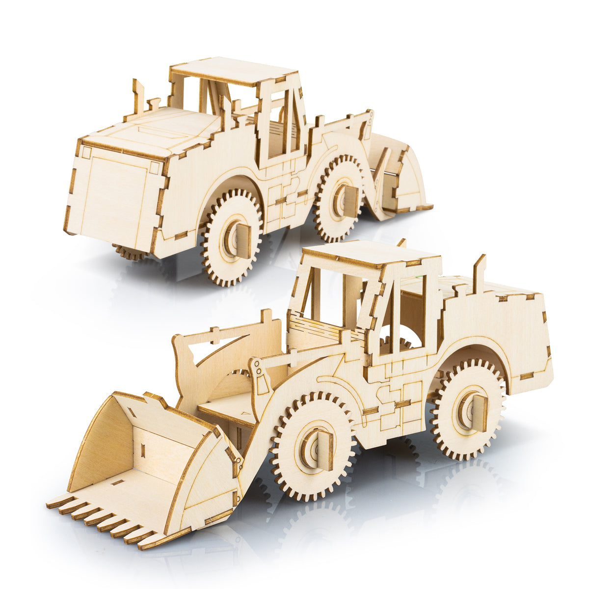 BRANDCRAFT Wheel Loader Wooden Model - Assembled Unbranded