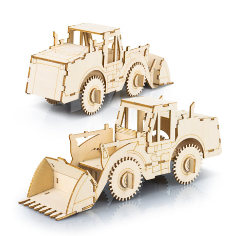 BRANDCRAFT Wheel Loader Wooden Model - Assembled Unbranded