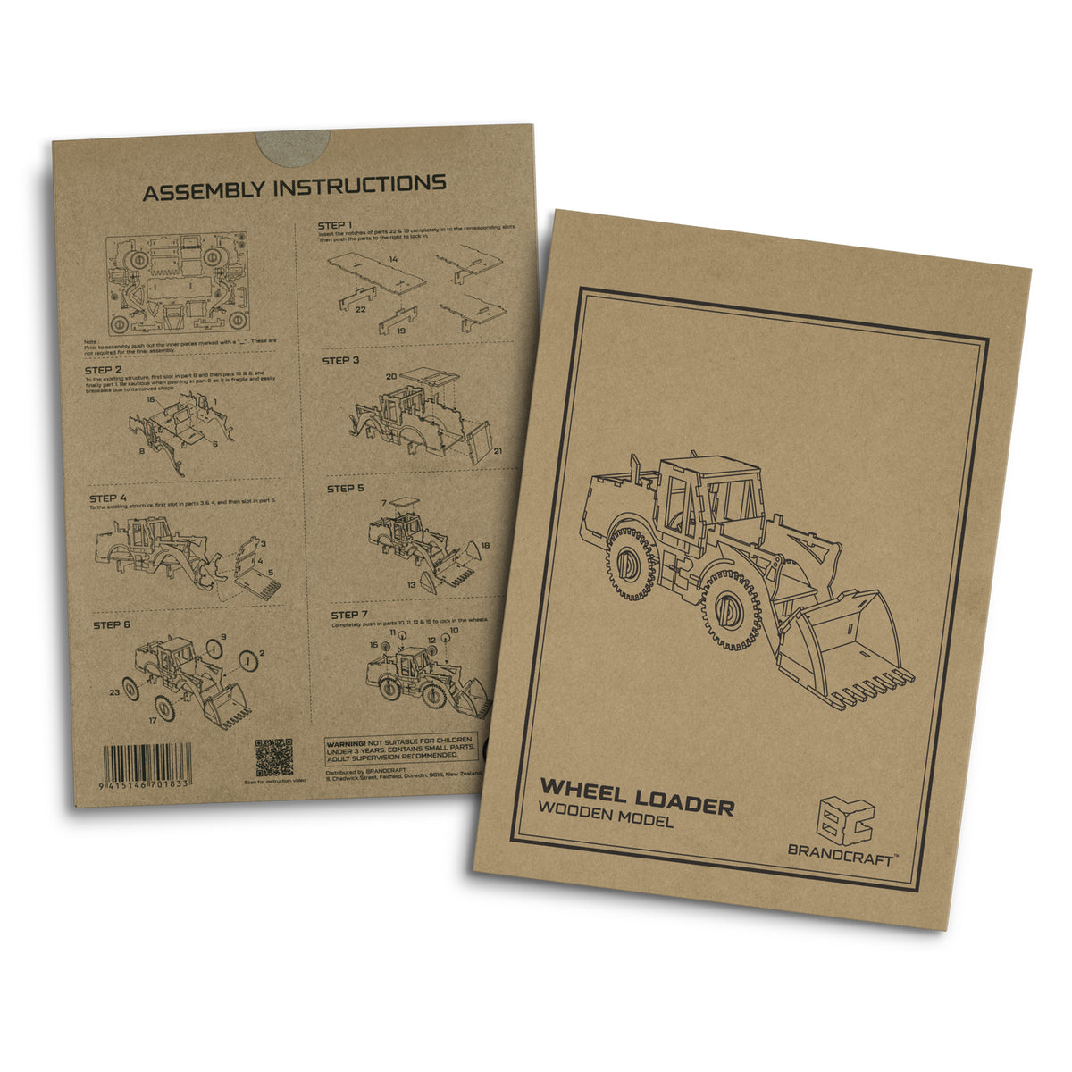 BRANDCRAFT Wheel Loader Wooden Model - Sleeve
