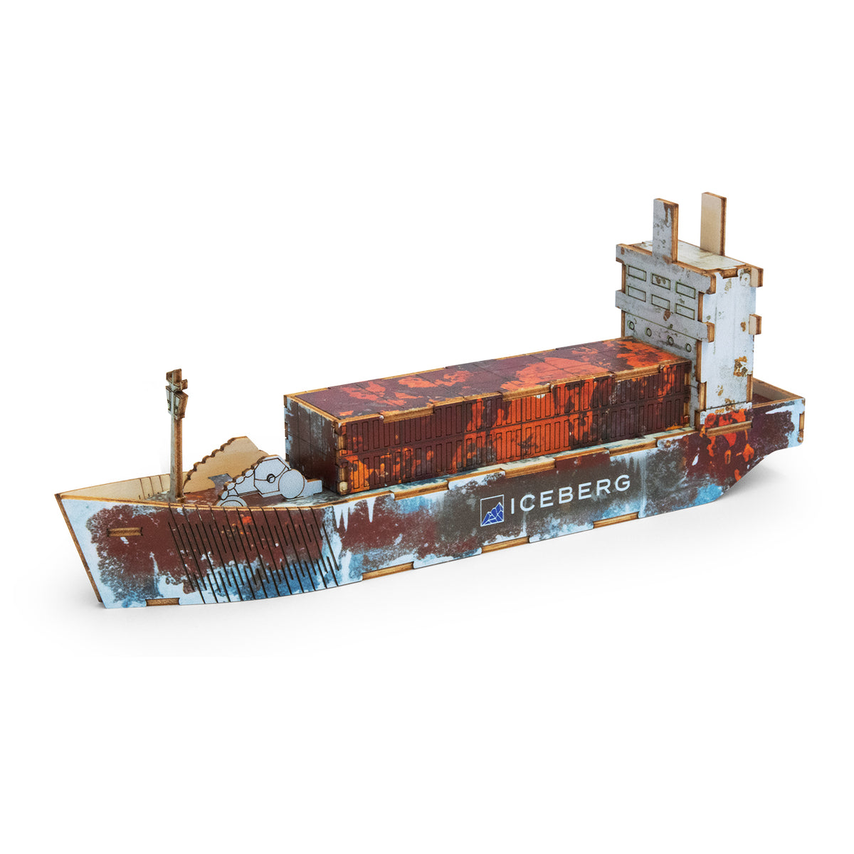 BRANDCRAFT Cargo Ship Wooden Model - Left Side