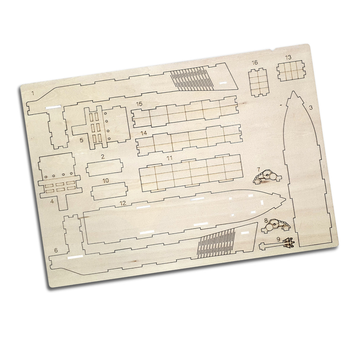 BRANDCRAFT Cargo Ship Wooden Model - Flat Sheet