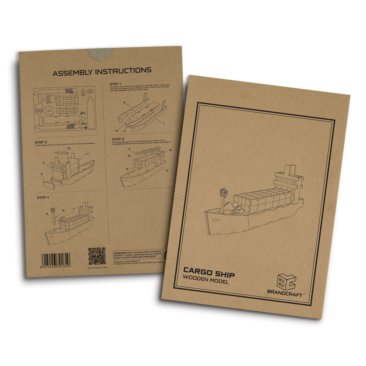 BRANDCRAFT Cargo Ship Wooden Model - Sleeve