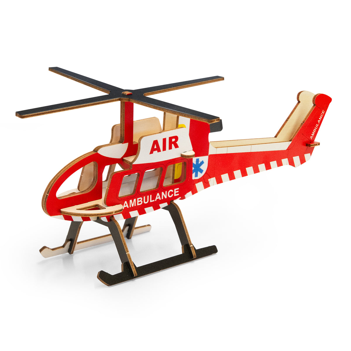 BRANDCRAFT Helicopter Wooden Model - Left Side
