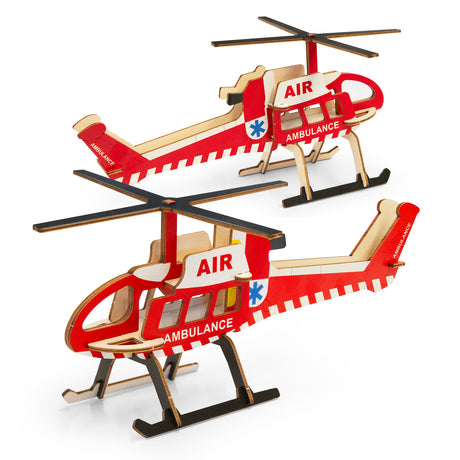BRANDCRAFT Helicopter Wooden Model - Assembled