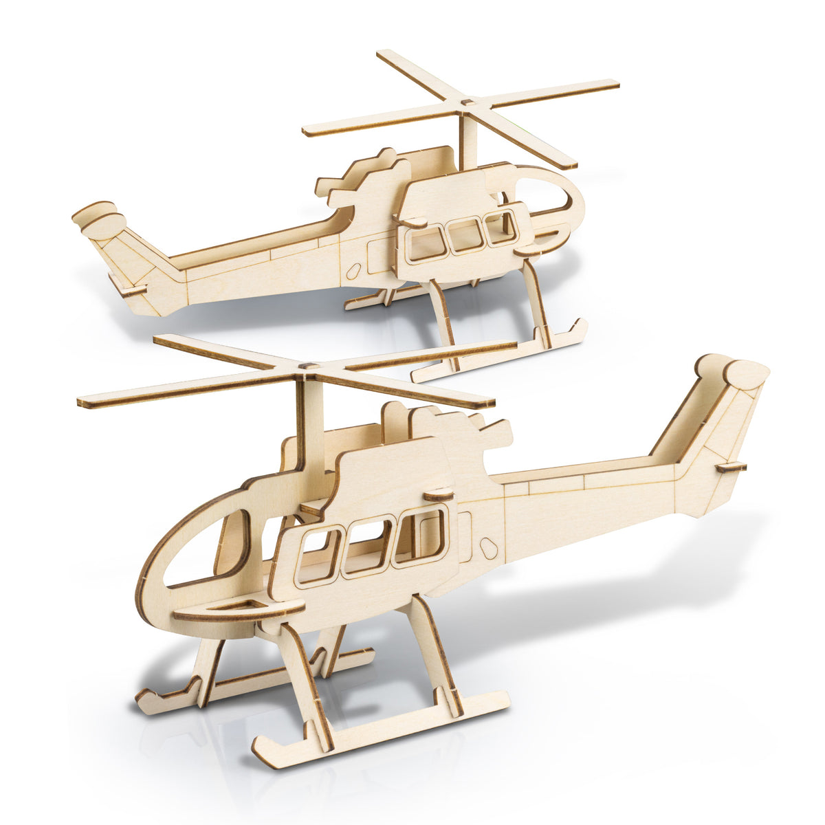 BRANDCRAFT Helicopter Wooden Model - Assembled Unbranded