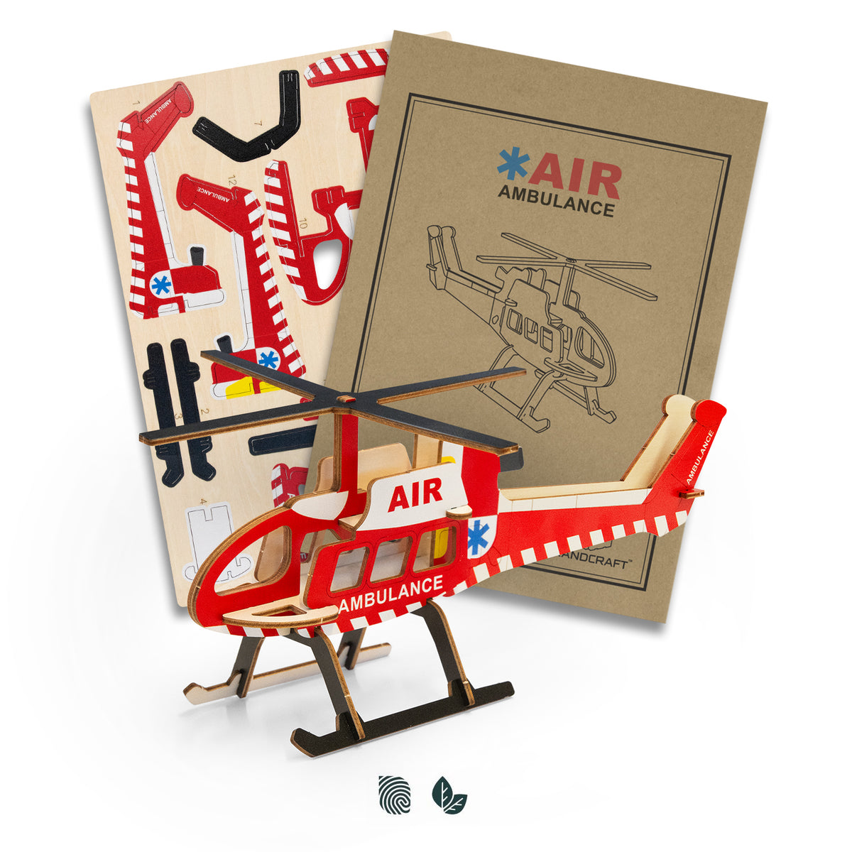 BRANDCRAFT Helicopter Wooden Model - Impact Aware
