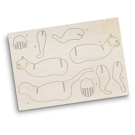 BRANDCRAFT Cat Wooden Model - Flat Sheet
