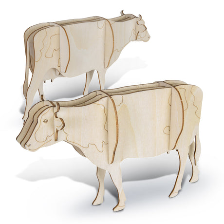 BRANDCRAFT Cow Wooden Model - Assembled Unbranded