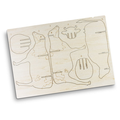 BRANDCRAFT Cow Wooden Model - Flat Sheet