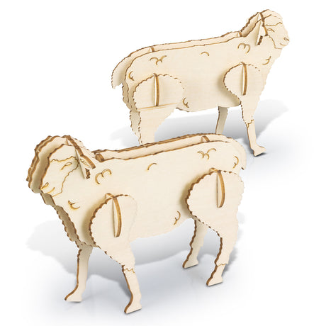 BRANDCRAFT Sheep Wooden Model - Assembled Unbranded