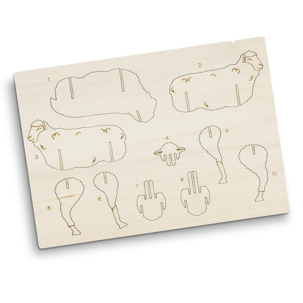 BRANDCRAFT Sheep Wooden Model - Flat Sheet