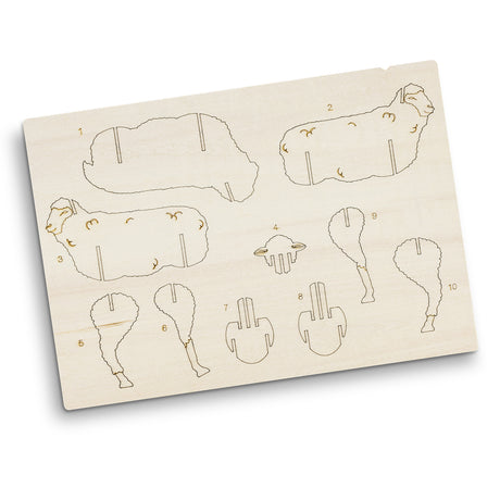 BRANDCRAFT Sheep Wooden Model - Flat Sheet