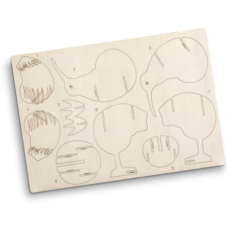 BRANDCRAFT Kiwi Wooden Model - Flat Sheet