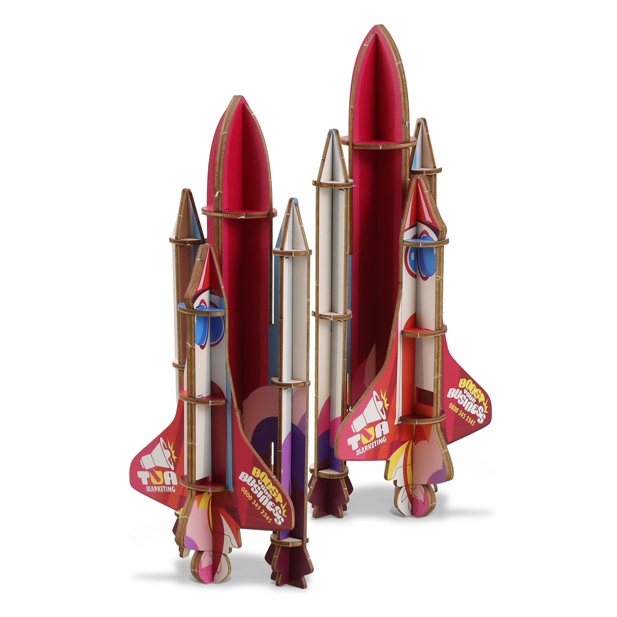 BRANDCRAFT Rocket Ship Wooden Model - Assembled