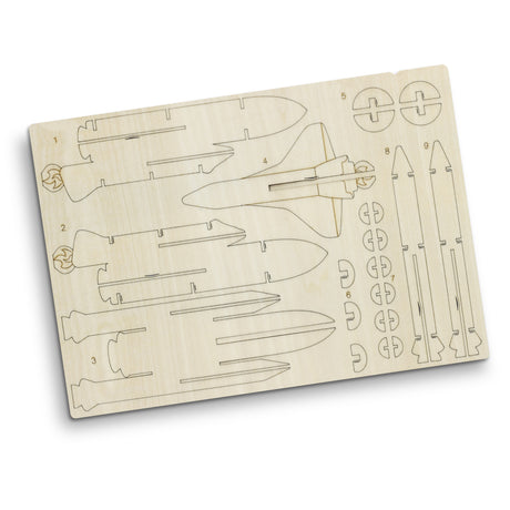 BRANDCRAFT Rocket Ship Wooden Model - Flat Sheet