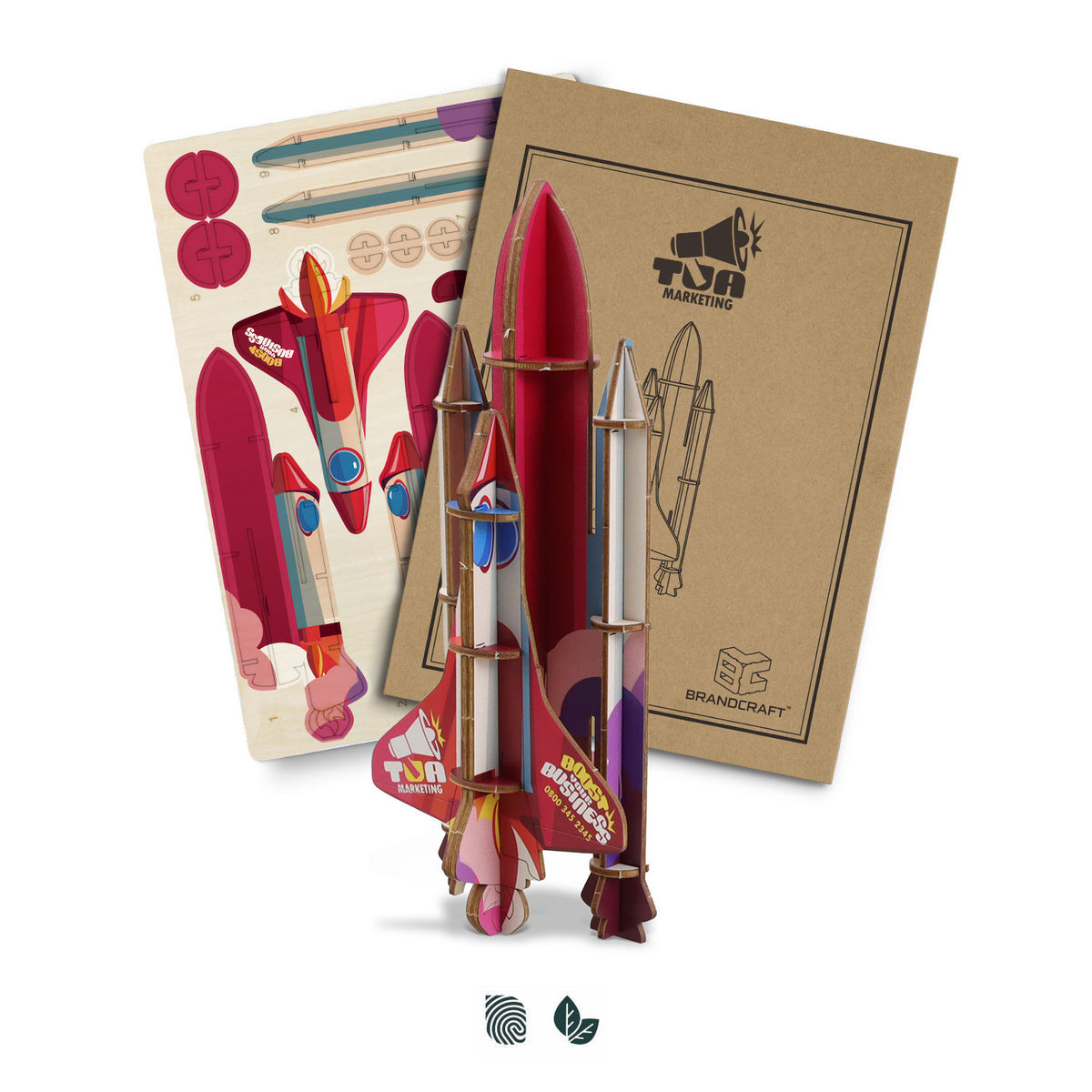 BRANDCRAFT Rocket Ship Wooden Model - Impact Aware