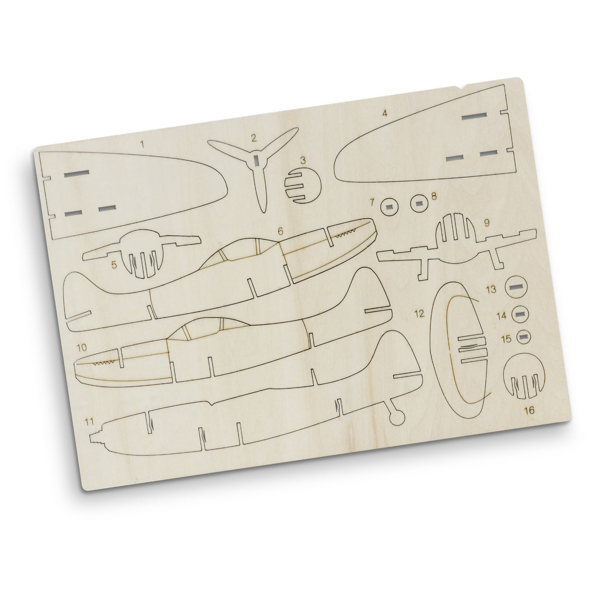 BRANDCRAFT Spitfire Wooden Model - Flat Sheet