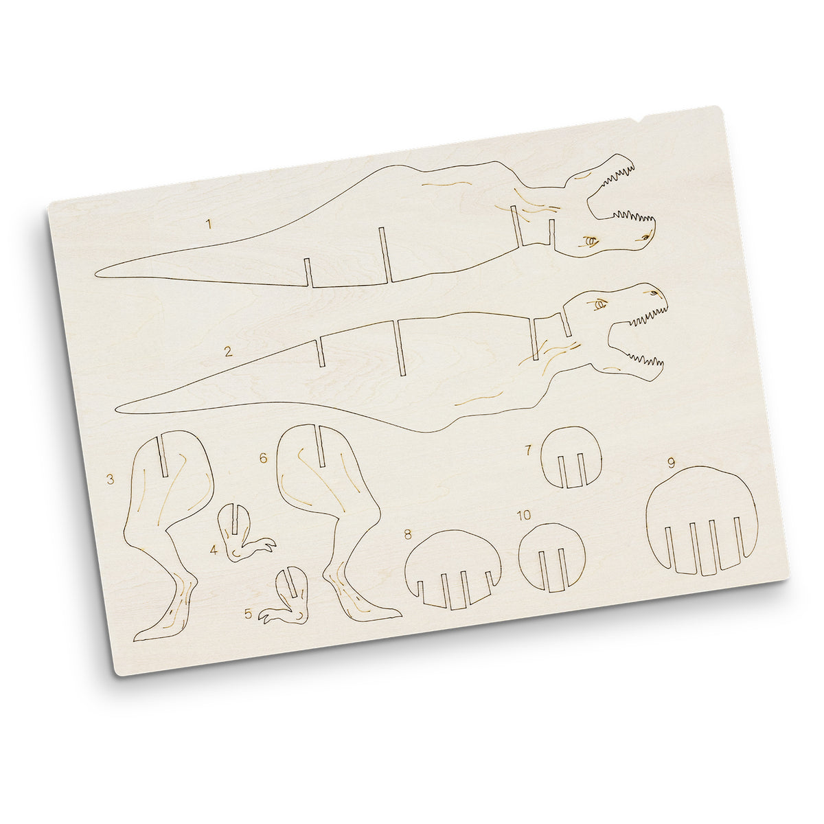 BRANDCRAFT Tyrannosaurus Rex Wooden Model - Flat Sheet