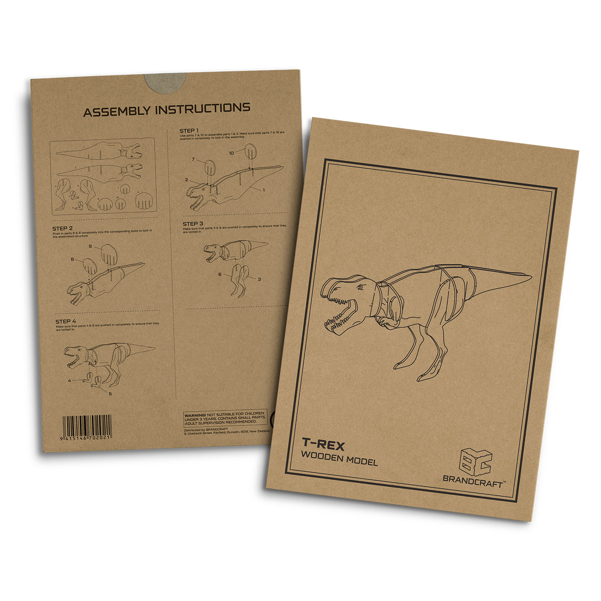 BRANDCRAFT Tyrannosaurus Rex Wooden Model - Sleeve