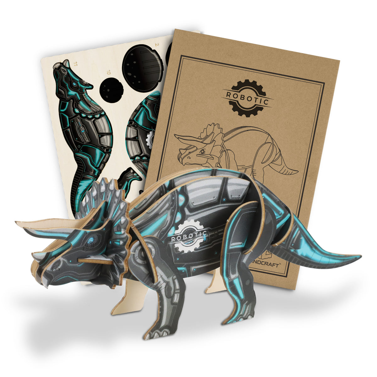 BRANDCRAFT Triceratops Wooden Model - Main