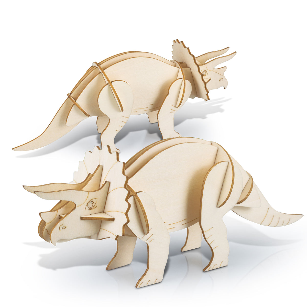 BRANDCRAFT Triceratops Wooden Model - Assembled Unbranded