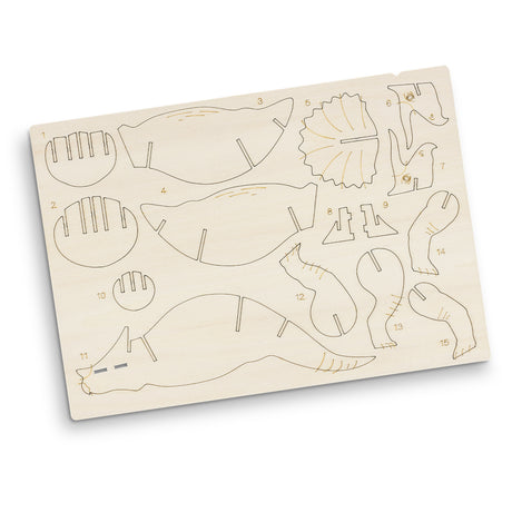 BRANDCRAFT Triceratops Wooden Model - Flat Sheet
