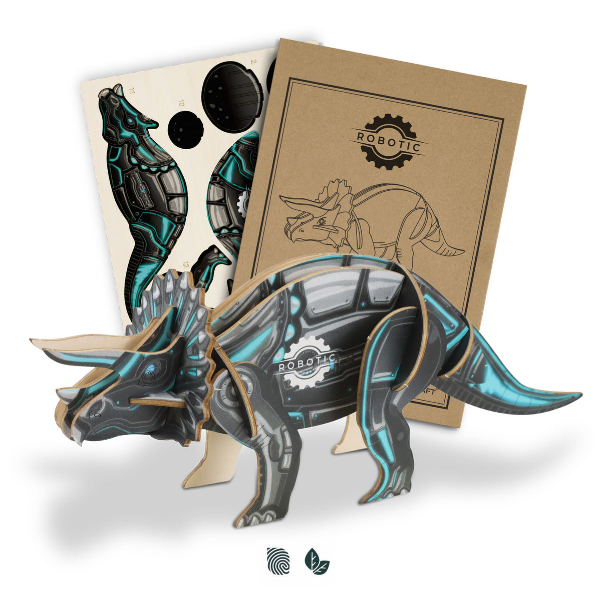 BRANDCRAFT Triceratops Wooden Model - Impact Aware