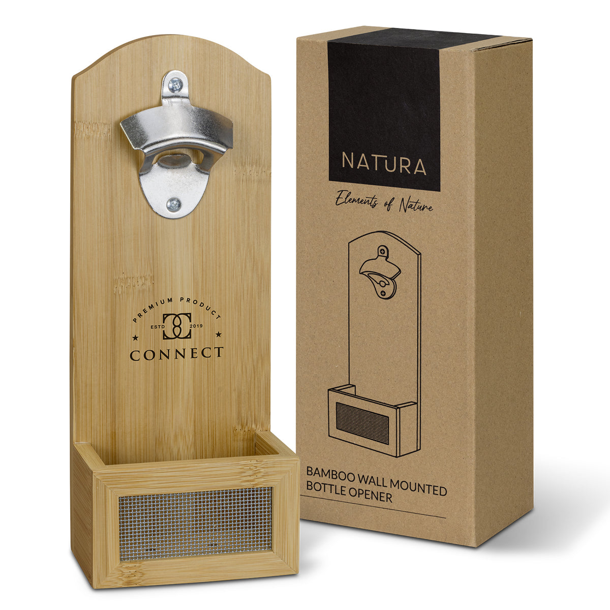 NATURA Bamboo Wall Mounted Bottle Opener - Main