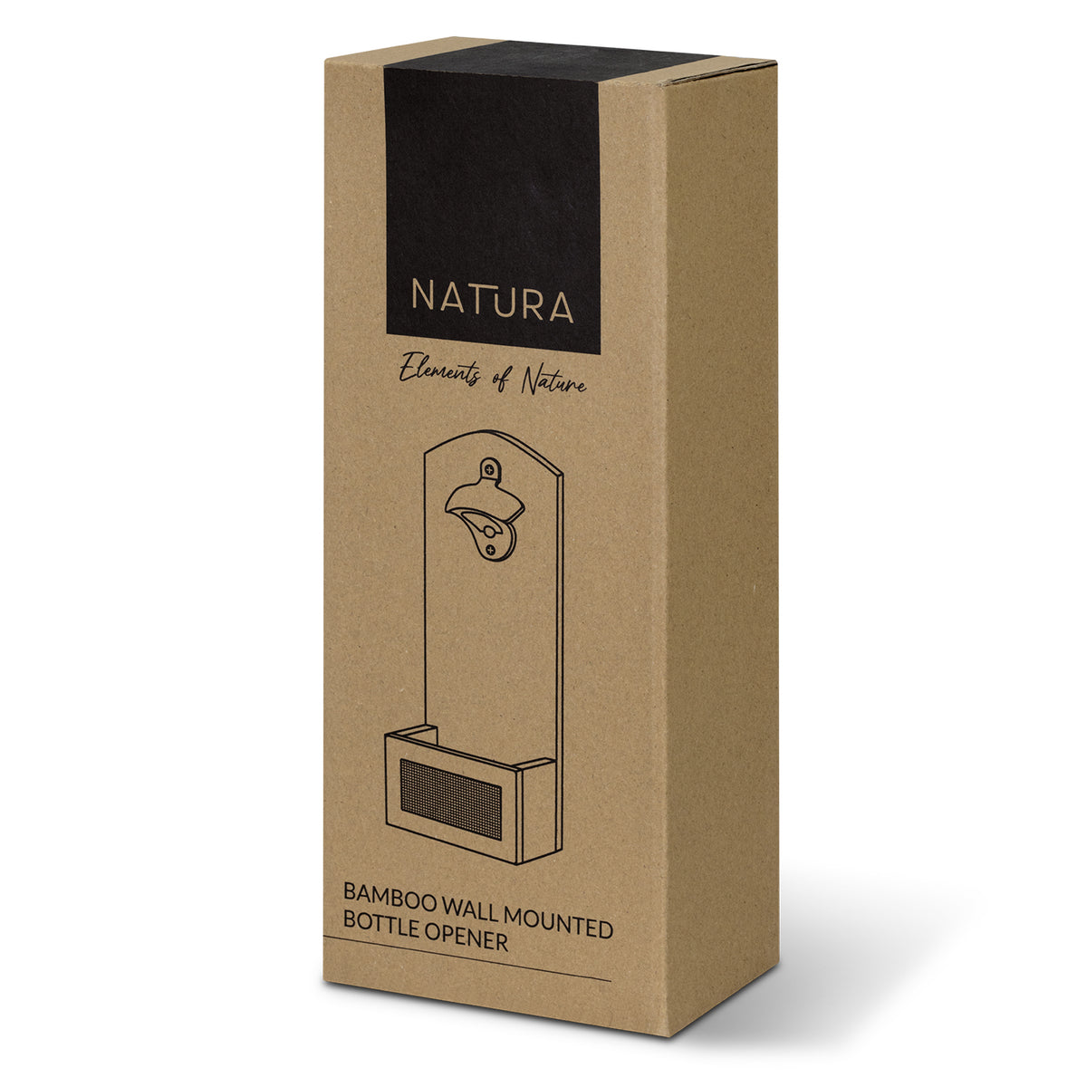 NATURA Bamboo Wall Mounted Bottle Opener - Gift Box