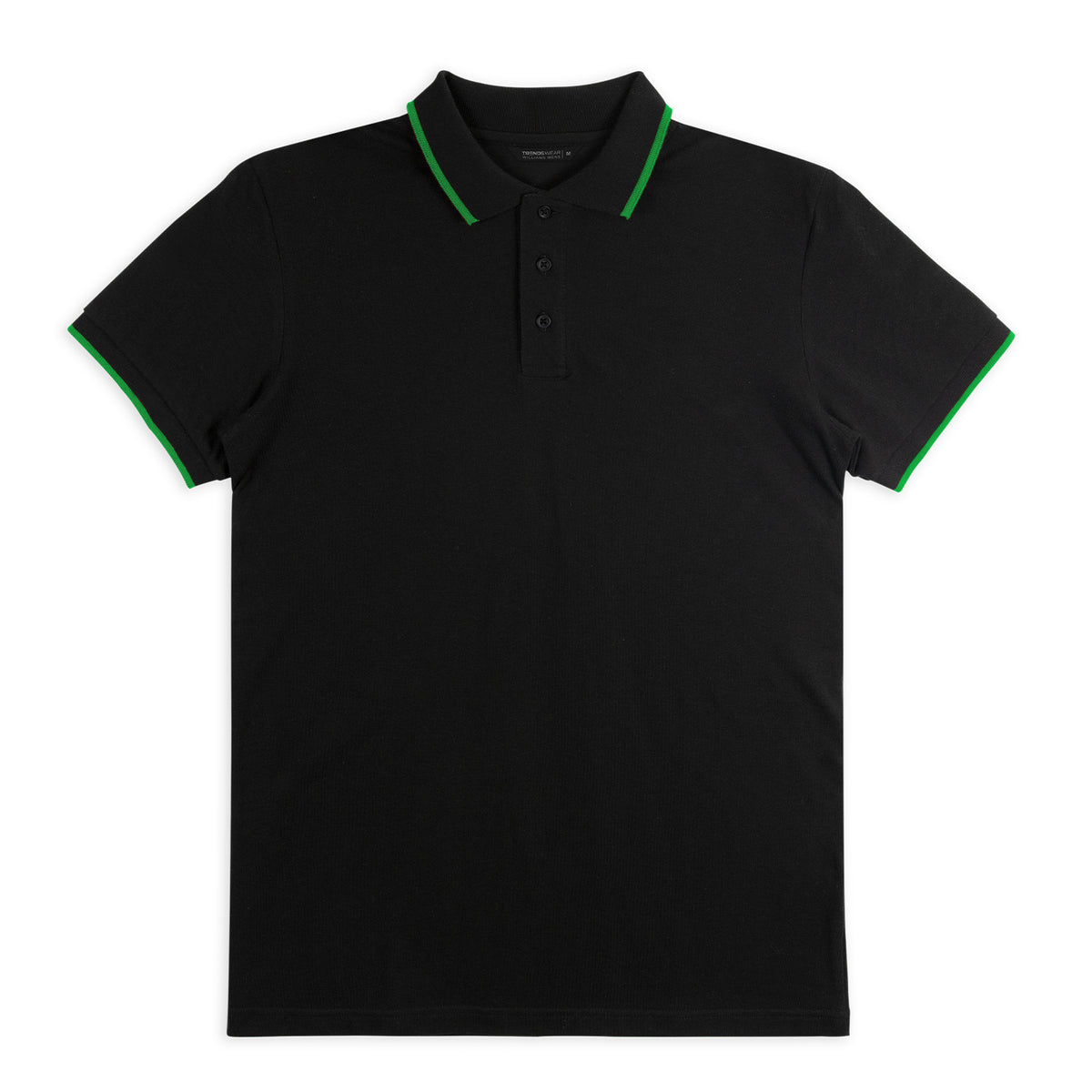 TRENDSWEAR Williams Mens Polo - Black/Kelly Green