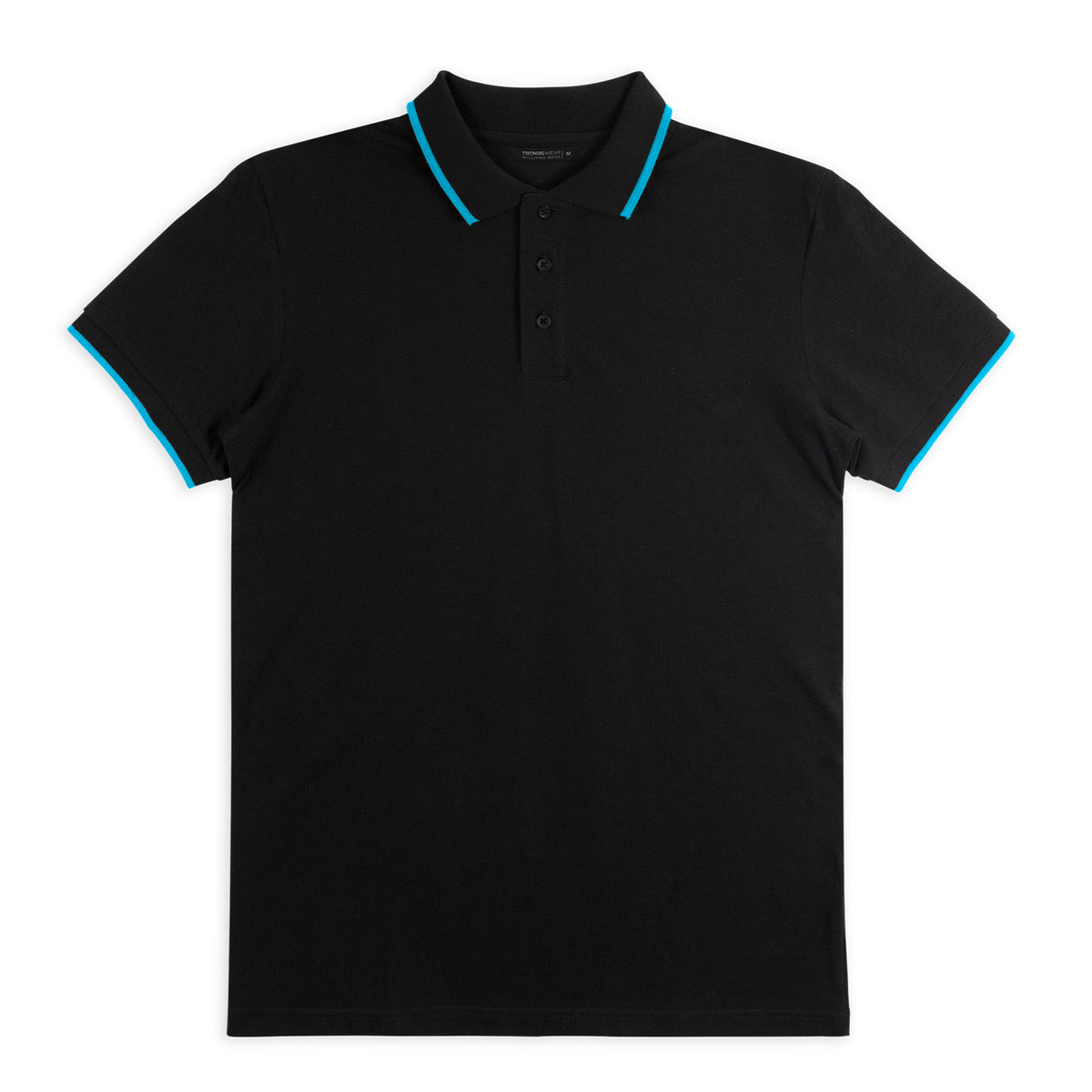 TRENDSWEAR Williams Mens Polo - Black/Cyan