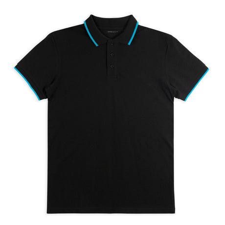 TRENDSWEAR Williams Mens Polo - Black/Cyan