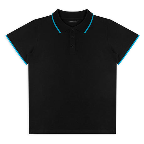 TRENDSWEAR Williams Womens Polo - Black/Cyan