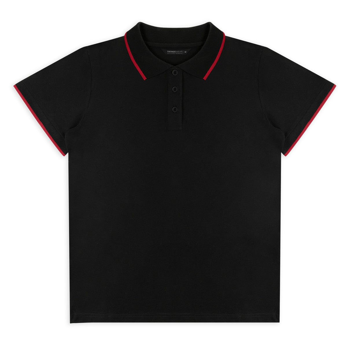 TRENDSWEAR Williams Womens Polo - Black/Red