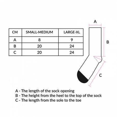 Mojo Crew Sock - Sizing