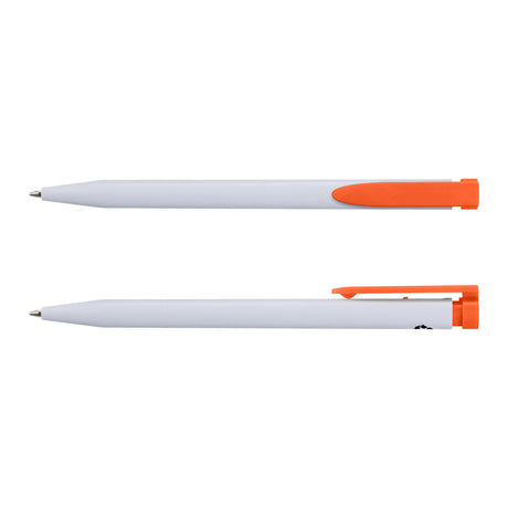 Recycled Plastic Pen - White/Orange