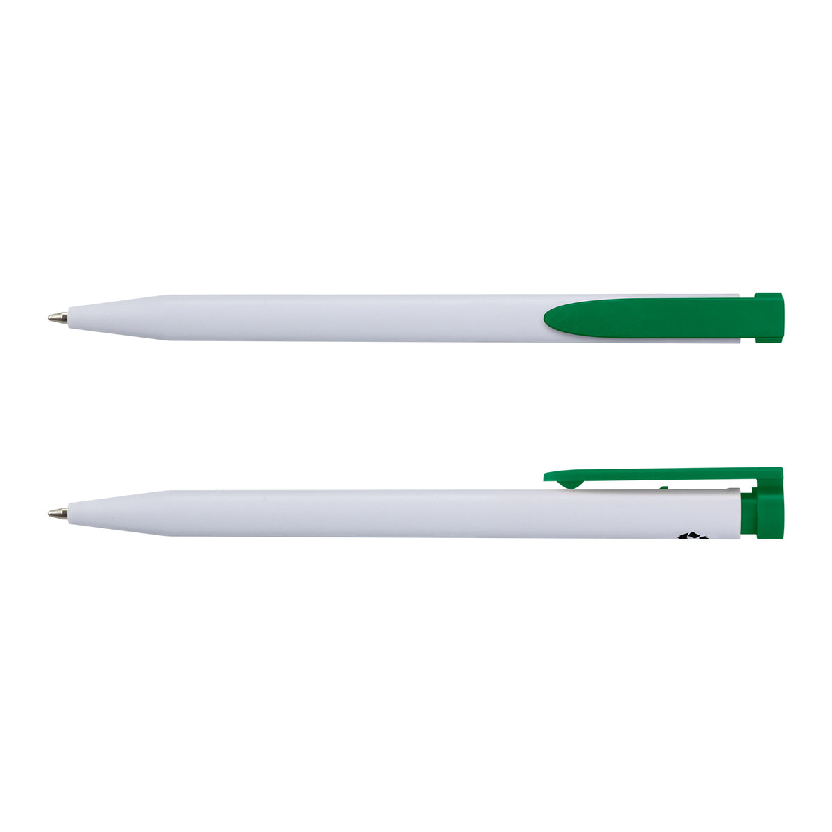 Recycled Plastic Pen - White/Dark Green