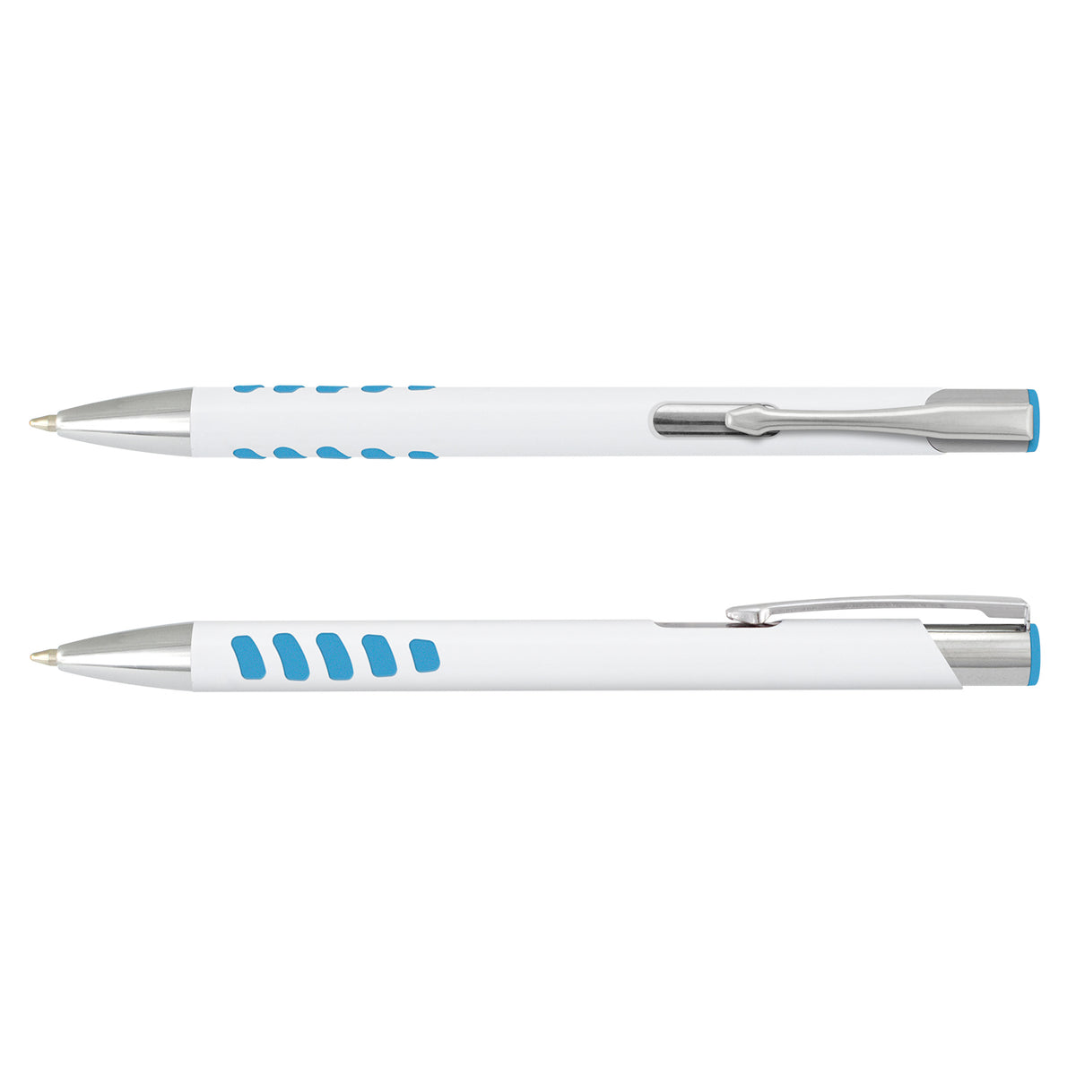 Panama Grip Pen - White Barrel - White/Light Blue