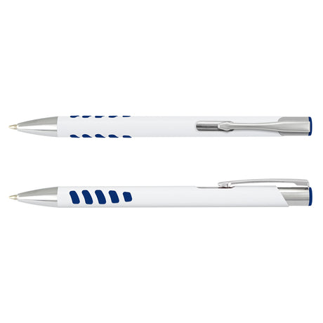 Panama Grip Pen - White Barrel - White/Royal Blue